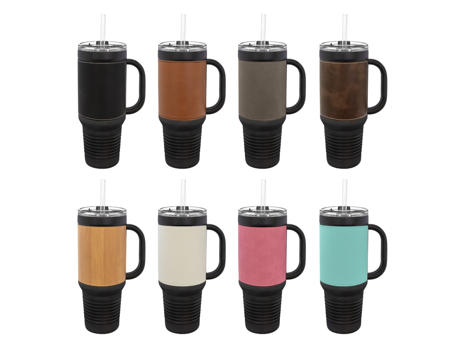 40 oz. Leatherette Travel Mug - custom laser-engraved by Yogerst Solutions, Fox Cities WI
