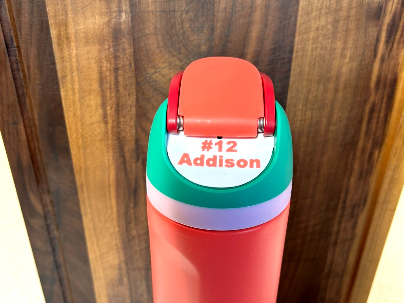 Personalized Water Bottle Name Tag - custom 3D printed by Yogerst Solutions, Fox Cities WI
